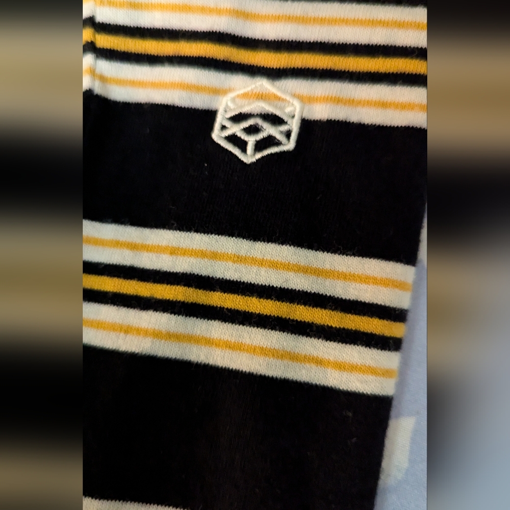 Yellow White Black Striped Tee - Picture 6 of 7